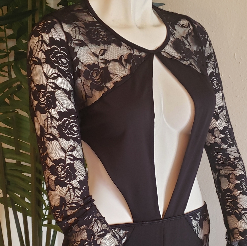 Elegant open back 2 in 1 long prom dress - Picture 2 of 6